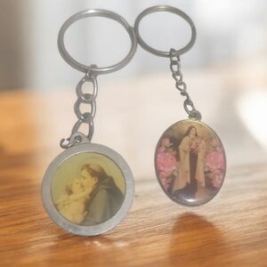 Religious Keychain Set with Saint Images